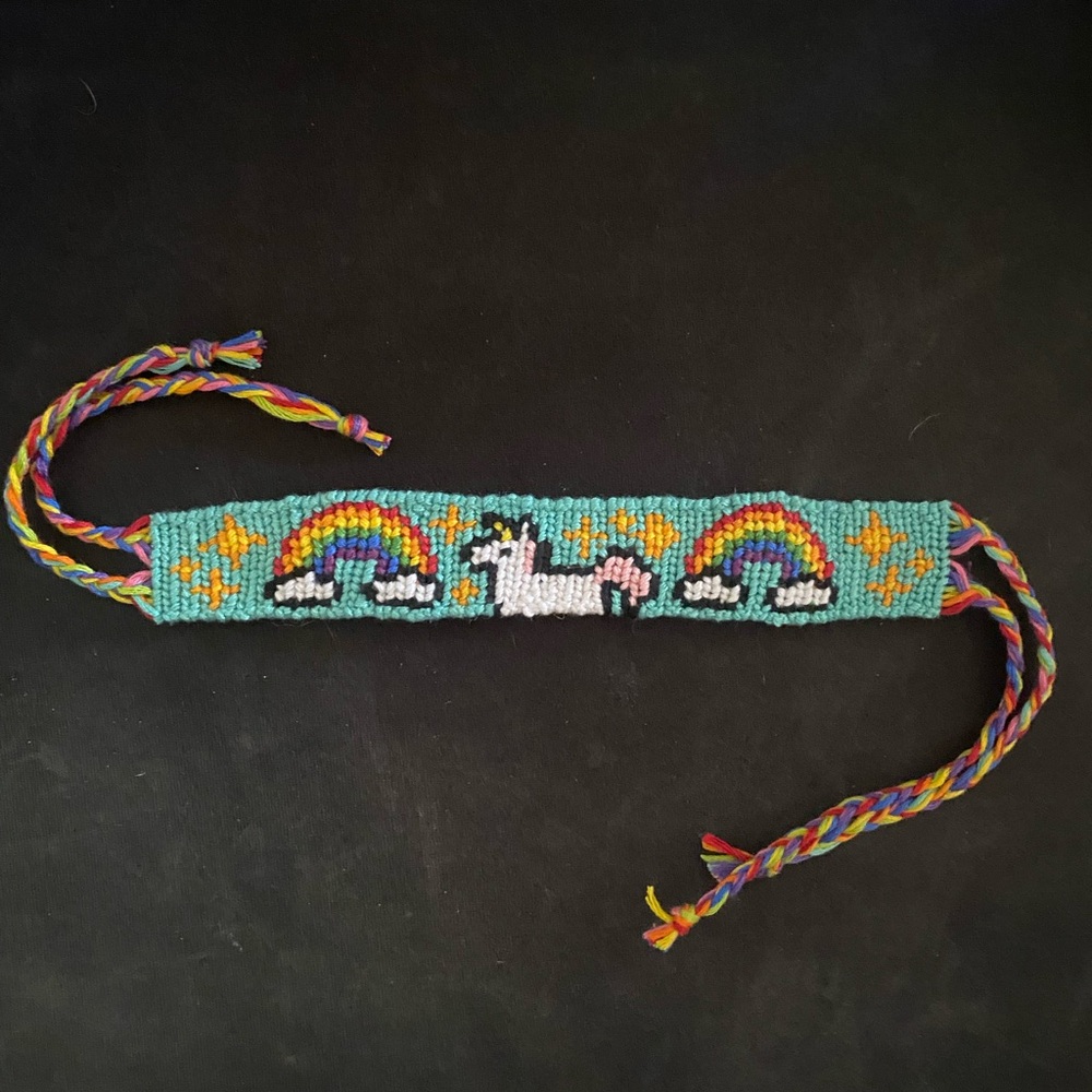 Unicorn & Rainbows Alpha Bracelet with Rainbow Ties